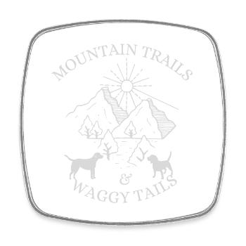 Mountain Trails and Waggy Tails - Mountain Lovers - Viereckiger Kühlschrankmagnet - Weiß - Vorne