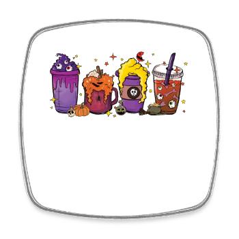 Herbst-heiße-schokolade-tasse Halloween - Viereckiger Kühlschrankmagnet - Weiß - Vorne