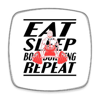 Alimentation Sommeil Musculation - Magnet carré - blanc - Devant