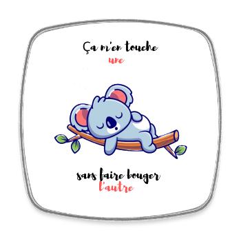 Garder le moral koalax. - Magnet carré - blanc - Devant