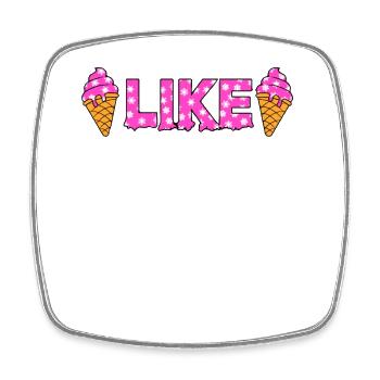 Comme des flocons de glace roses - Magnet carré - blanc - Devant