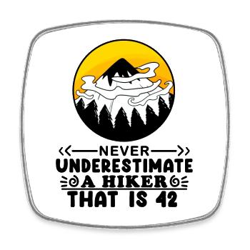 42nd birthday hiker 42 years old mountain hiking - Square fridge magnet - white - Front