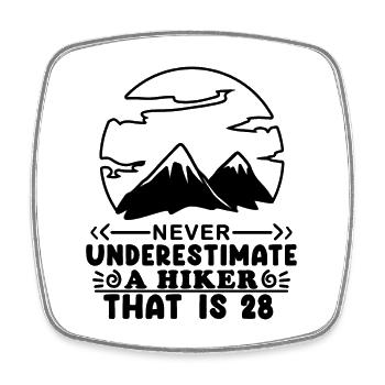 28th birthday hiker 28 years old mountain hiking - Square fridge magnet - white - Front