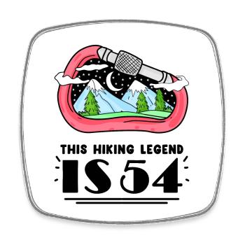 54th birthday hiker 54 years old mountain hiking - Square fridge magnet - white - Front
