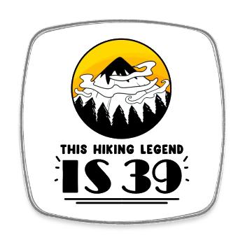 39. Geburtstag Wanderer 39 Jahre alt Berg Wandern - Viereckiger Kühlschrankmagnet - Weiß - Vorne
