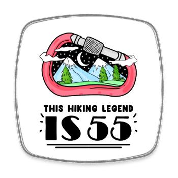 55th birthday hiker 55 years old mountain hiking - Square fridge magnet - white - Front