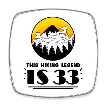 33. Geburtstag Wanderer 33 Jahre alt Berg Wandern - Viereckiger Kühlschrankmagnet - Weiß - Vorne
