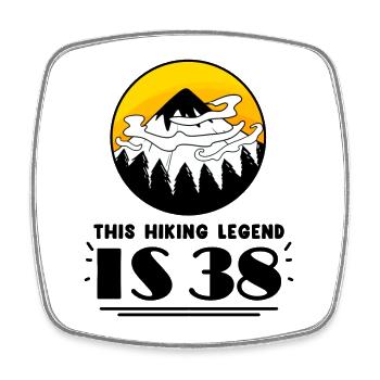38. Geburtstag Wanderer 38 Jahre alt Berg Wandern - Viereckiger Kühlschrankmagnet - Weiß - Vorne
