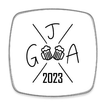 2023 Junggesellenabschied - Viereckiger Kühlschrankmagnet - Weiß - Vorne