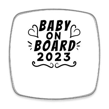 Baby 2023 - Geburt Schwanger 2023 Schwangerschaft - Viereckiger Kühlschrankmagnet - Weiß - Vorne