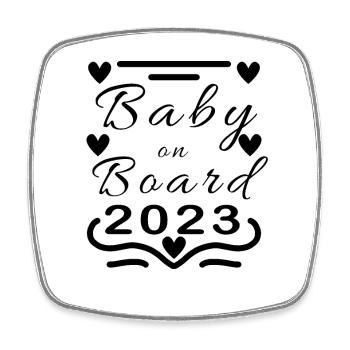 Baby 2023 - Geburt Schwanger 2023 Schwangerschaft - Viereckiger Kühlschrankmagnet - Weiß - Vorne