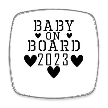 Bébé 2023 - Naissance Enceinte 2023 Grossesse - Magnet carré - blanc - Devant