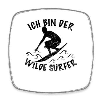 Citation de surf - Magnet carré - blanc - Devant