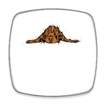 Tired dog - Square fridge magnet - white - Front