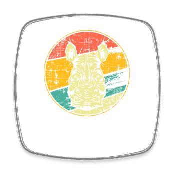 Rhinoceros - Square fridge magnet - white - Front