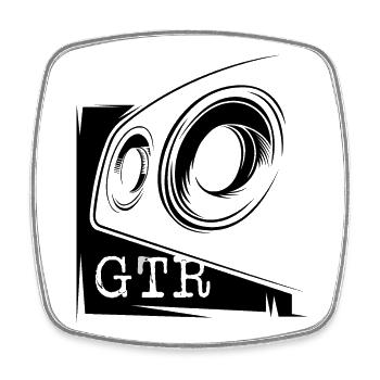 gtr skyline Auto Autos Symbol Logo icon Grafik - Viereckiger Kühlschrankmagnet - Weiß - Vorne