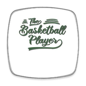 der Basketball Spieler - Viereckiger Kühlschrankmagnet - Weiß - Vorne