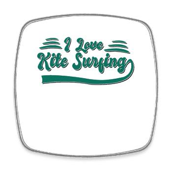 Ich liebe kite surfen - Viereckiger Kühlschrankmagnet - Weiß - Vorne