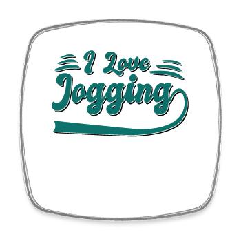 Ich liebe Joggen - Viereckiger Kühlschrankmagnet - Weiß - Vorne