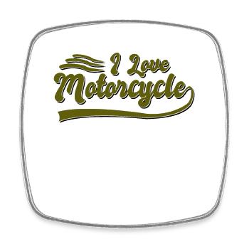 J’adore les motos - Magnet carré - blanc - Devant