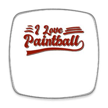 Ich liebe Paintball - Viereckiger Kühlschrankmagnet - Weiß - Vorne