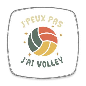 Je Peux Pas J'ai Volley Cadeau Amusant Volleyball - Magnet carré - blanc - Devant