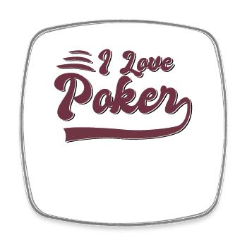 J’adore le poker - Magnet carré - blanc - Devant