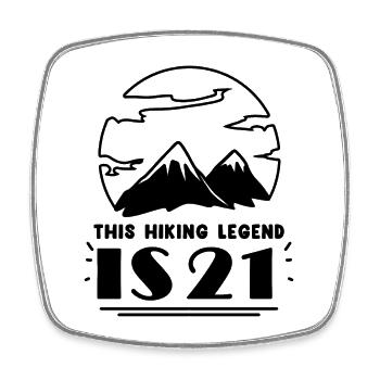21. Geburtstag Wanderer 21 Jahre alt Berg Wandern - Viereckiger Kühlschrankmagnet - Weiß - Vorne