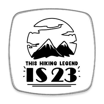 23rd birthday hiker 23 years old mountain hiking - Square fridge magnet - white - Front