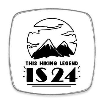 24. Geburtstag Wanderer 24 Jahre alt Berg Wandern - Viereckiger Kühlschrankmagnet - Weiß - Vorne
