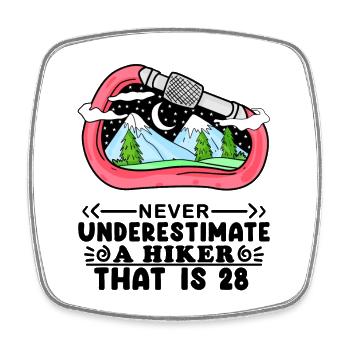 28th birthday hiker 28 years old mountain hiking - Square fridge magnet - white - Front