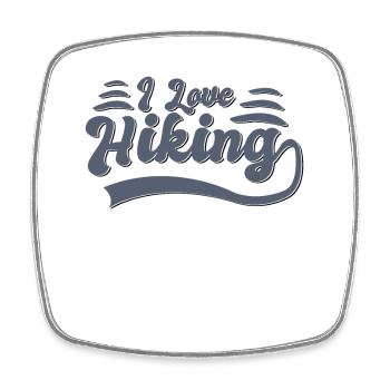 I love hiking - Square fridge magnet - white - Front
