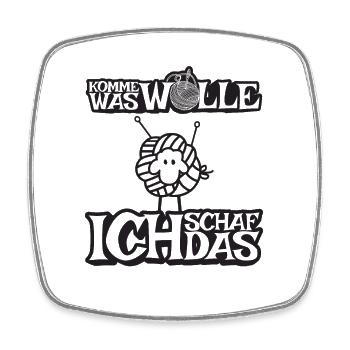 Komme was Wolle ich Schaf das - Viereckiger Kühlschrankmagnet - Weiß - Vorne