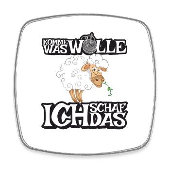 Komme was Wolle ich Schaf das - Viereckiger Kühlschrankmagnet - Weiß - Vorne
