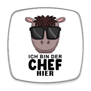 Cool Pferd Chef Spruch - Viereckiger Kühlschrankmagnet - Weiß - Vorne