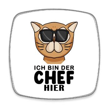 Cool Katze Perserkatze Chef Spruch - Viereckiger Kühlschrankmagnet - Weiß - Vorne