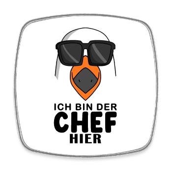 Cool Möwe Chef - Viereckiger Kühlschrankmagnet - Weiß - Vorne