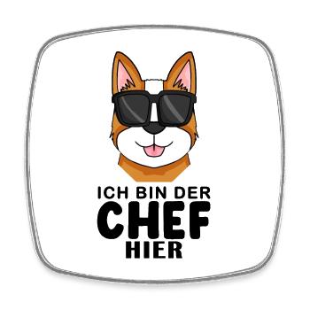 Cool Hund Deutscher Welsh Corgi Pembroke Chef - Viereckiger Kühlschrankmagnet - Weiß - Vorne
