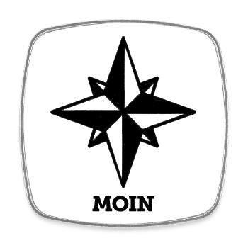 Moin (Kompass) - Viereckiger Kühlschrankmagnet - Weiß - Vorne