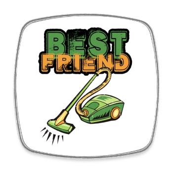 Staubsauger Best Friend - Viereckiger Kühlschrankmagnet - Weiß - Vorne