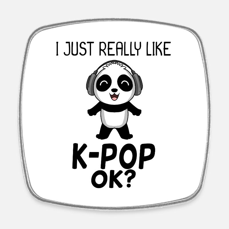k Pop Spruch Panda - Viereckiger Kühlschrankmagnet - Weiß