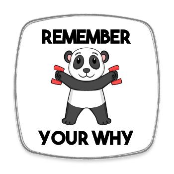 Fitness Motiv Gym Hanteln Motivierend Panda - Viereckiger Kühlschrankmagnet - Weiß - Vorne
