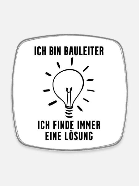 Bauleiter Geschenk - Viereckiger Kühlschrankmagnet - Weiß