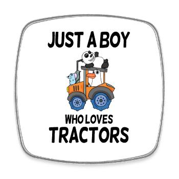 Traktor Trecker Spruch - Viereckiger Kühlschrankmagnet - Weiß - Vorne