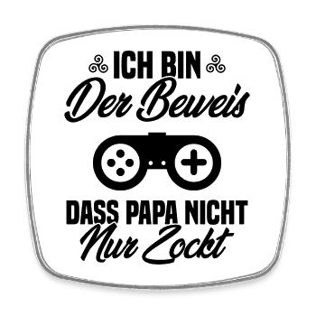 Schwangerschaft Baby Geburt Gamer - Papa Spruch - Viereckiger Kühlschrankmagnet - Weiß - Vorne