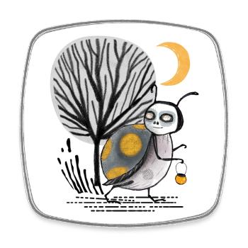 Animaux du scarabée des bois au clair de lune - Magnet carré - blanc - Devant