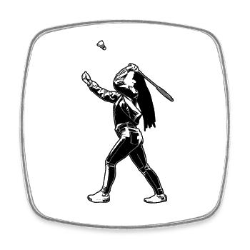Badminton Girls - Square fridge magnet - white - Front