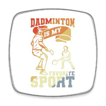 Badminton Papa - Square fridge magnet - white - Front