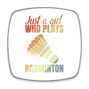 Badminton player - Square fridge magnet - white - Front