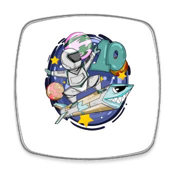 10. Geburtstag - 10 Jahre Astronaut Junge Geschenk - Viereckiger Kühlschrankmagnet - Weiß - Vorne
